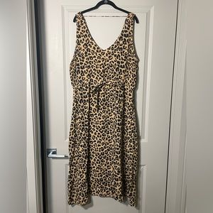 Treasure & Bond Leopard MIDI Dress Size XL